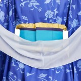 Lady Lihua Blue Printed Hanfu Party Cosplay Costume Halloween Carnival Outfit