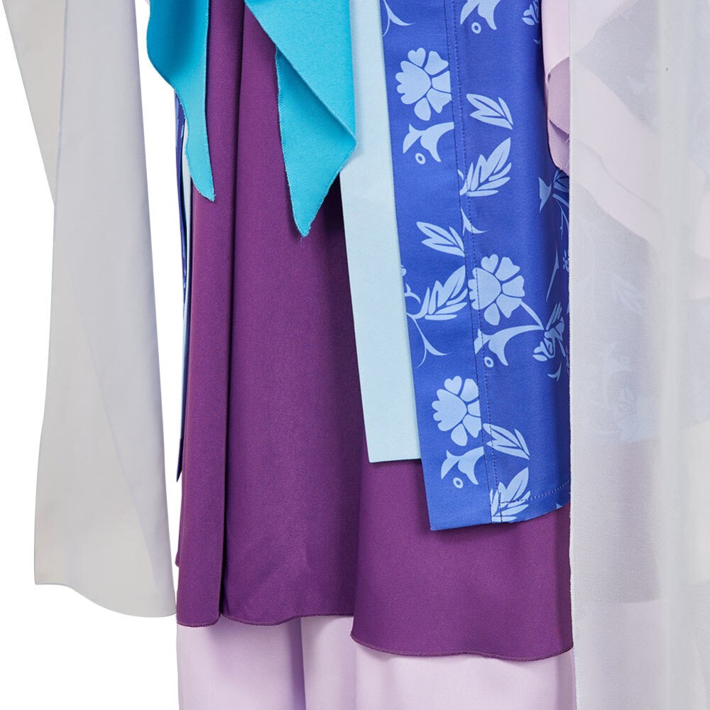Lady Lihua Blue Printed Hanfu Party Cosplay Costume Halloween Carnival Outfit