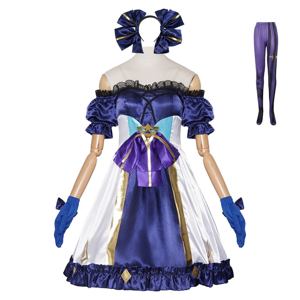 LABUBU Women Purple Lolita Dress Cosplay Costume Halloween Carnival Outfit