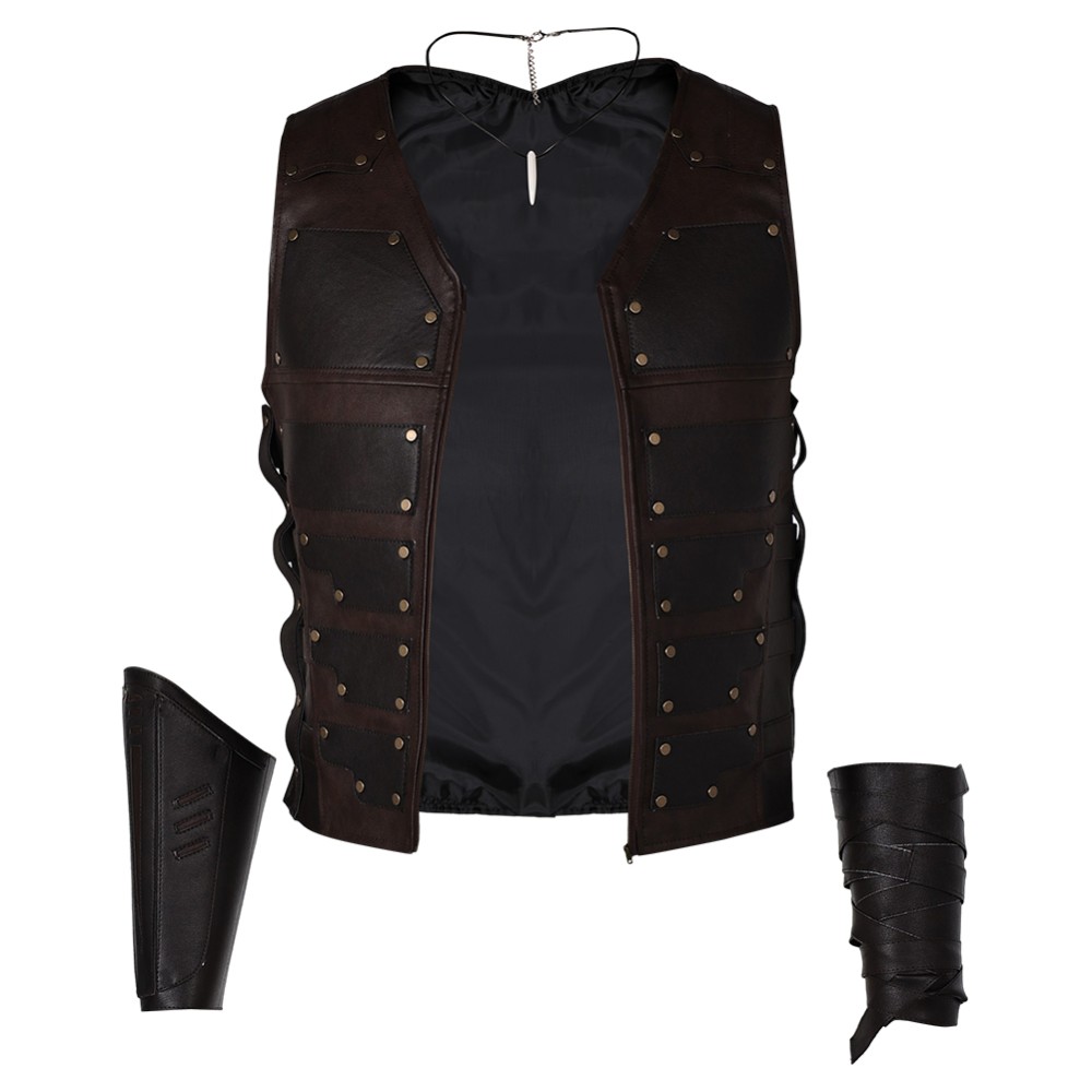 Kraven the Hunter Kraven Black Vest Gloves Cosplay Costume Halloween Carnival Outfit