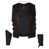 Kraven the Hunter Kraven Black Vest Gloves Cosplay Costume Halloween Carnival Outfit