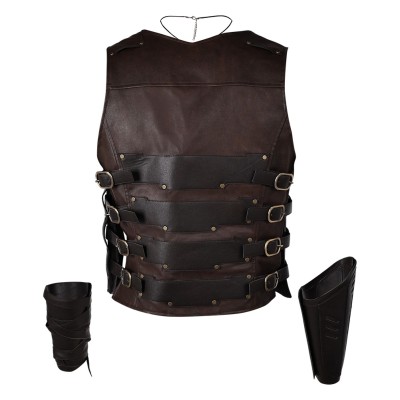 Kraven the Hunter Kraven Black Vest Gloves Cosplay Costume Halloween Carnival Outfit
