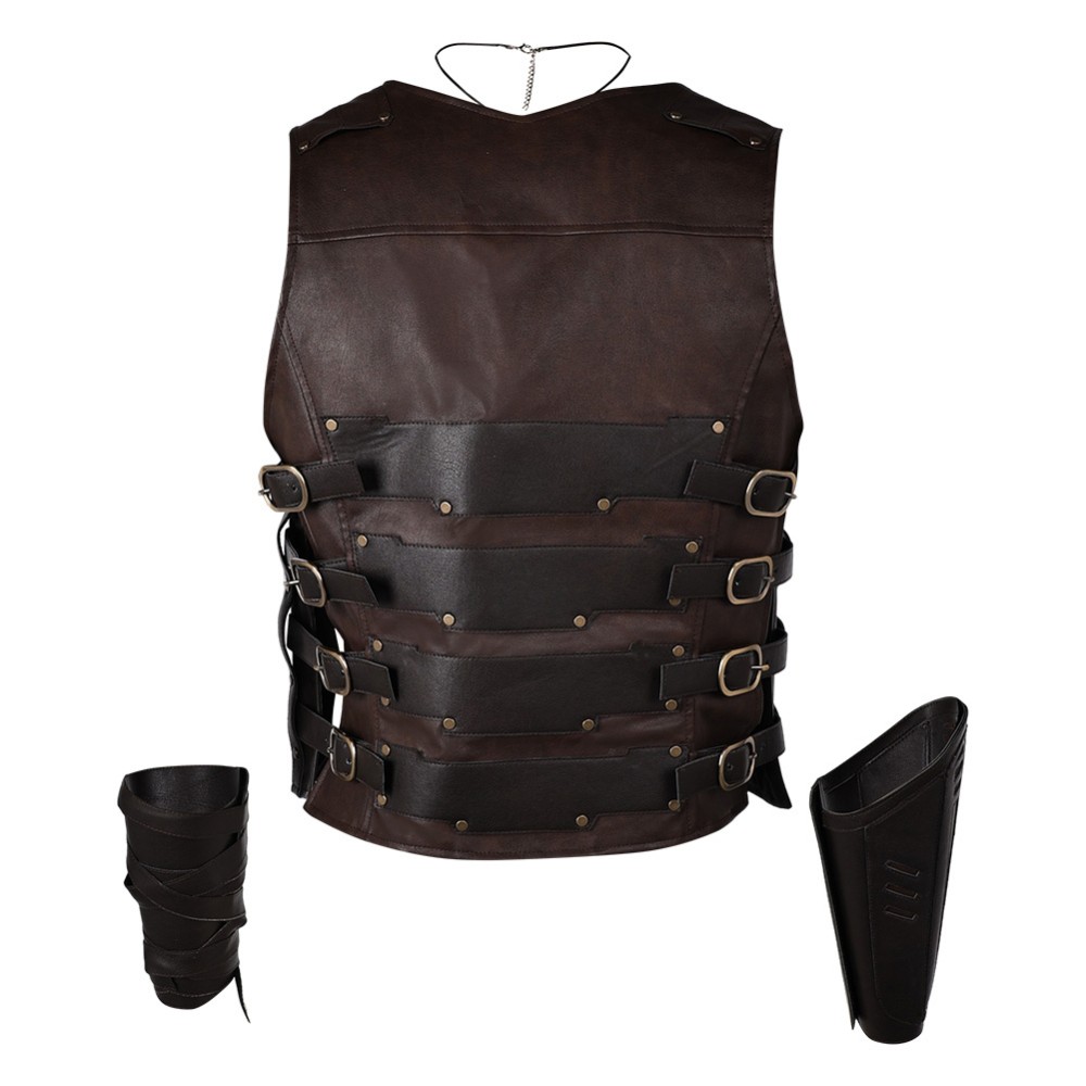 Kraven the Hunter Kraven Black Vest Gloves Cosplay Costume Halloween Carnival Outfit