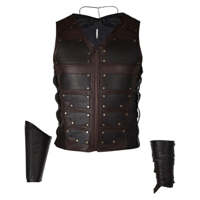 Kraven the Hunter Kraven Black Vest Gloves Cosplay Costume Halloween Carnival Outfit