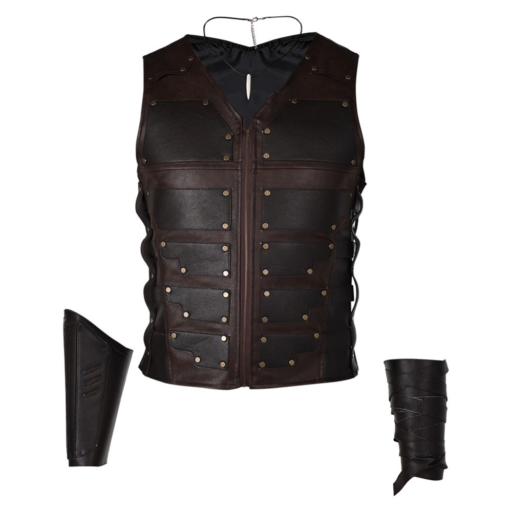 Kraven the Hunter Kraven Black Vest Gloves Cosplay Costume Halloween Carnival Outfit