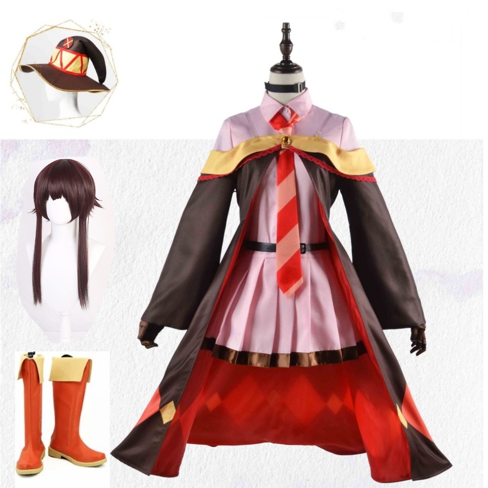 Kono Subarashii Sekai Ni Bakuen Wo - Megumin Party Suit Cosplay Costume Halloween Carnival Outfit