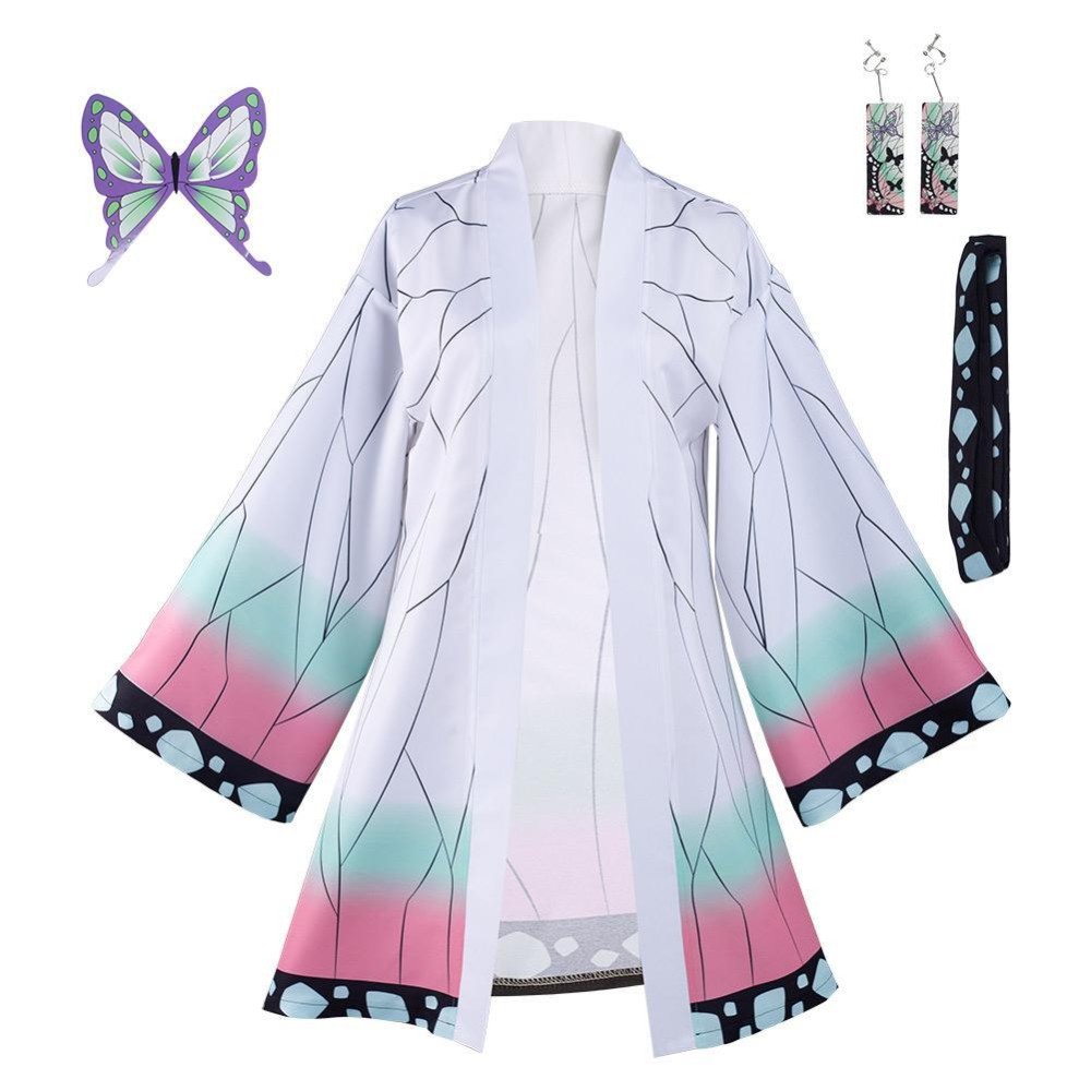 Kochou Shinobu Cloak Earings Belt Suit Cosplay Costume Halloween Carnival Outfit