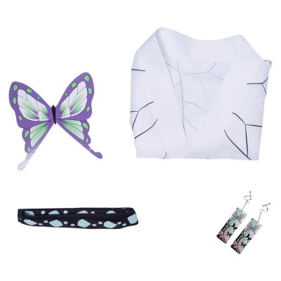 Kochou Shinobu Cloak Earings Belt Suit Cosplay Costume Halloween Carnival Outfit