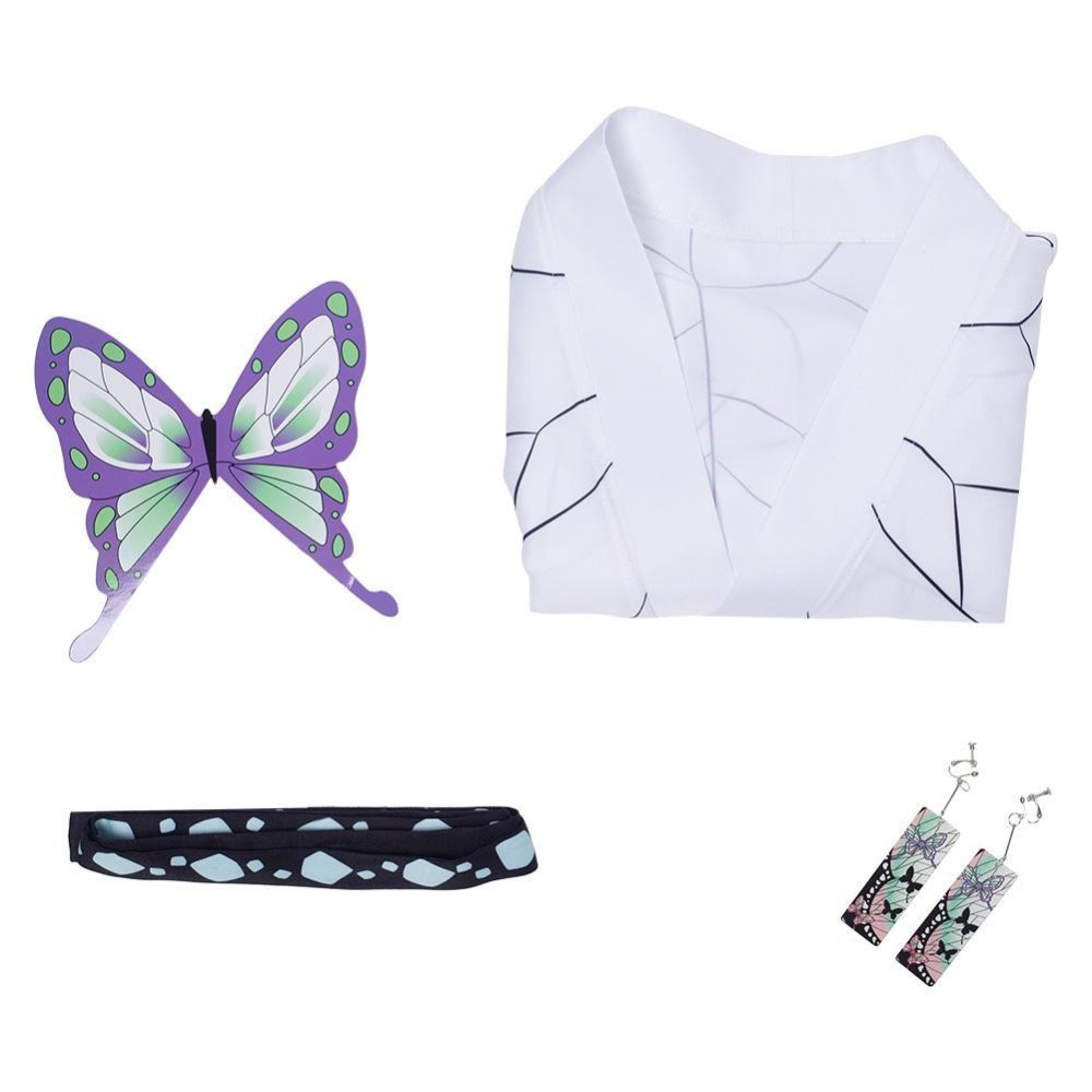 Kochou Shinobu Cloak Earings Belt Suit Cosplay Costume Halloween Carnival Outfit