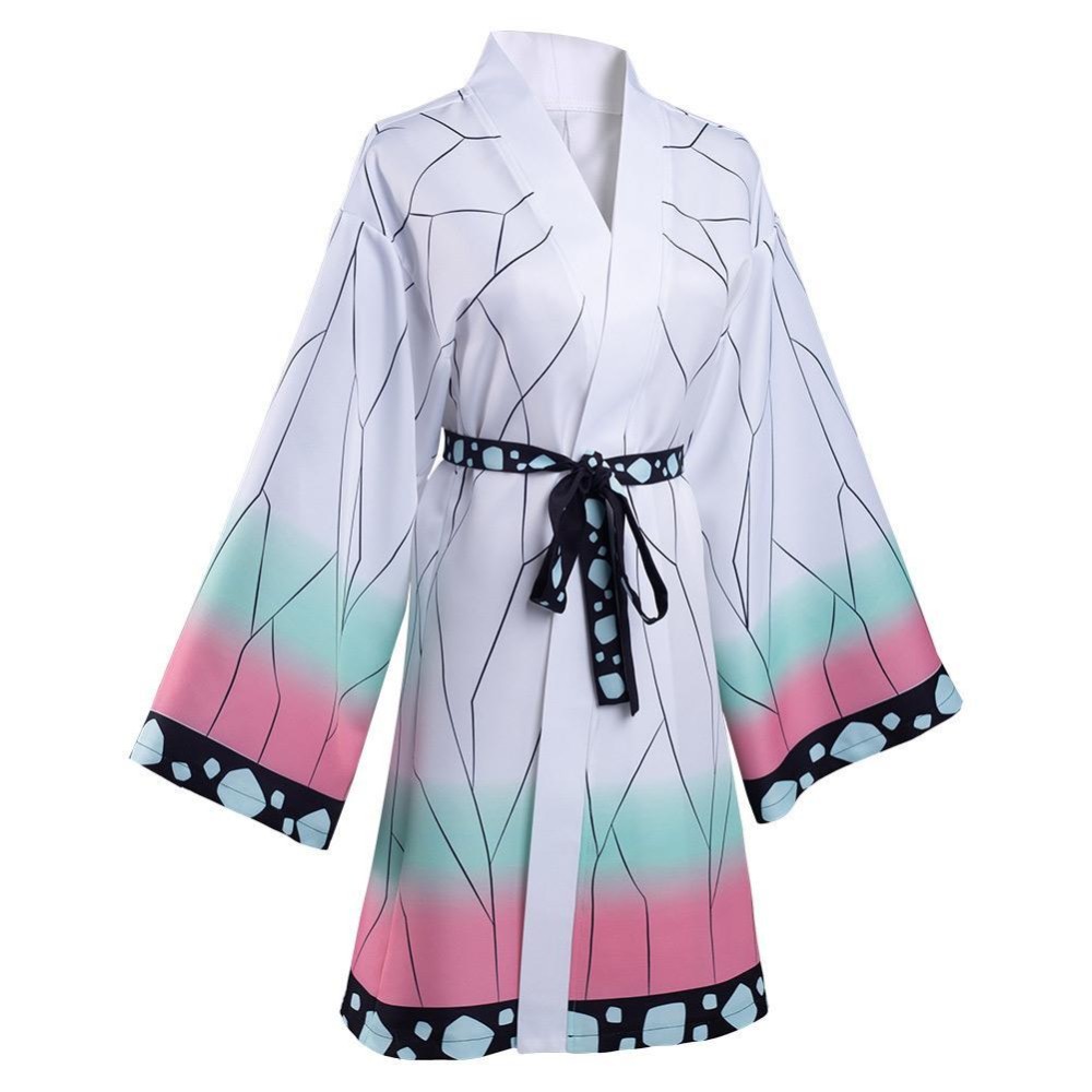 Kochou Shinobu Cloak Earings Belt Suit Cosplay Costume Halloween Carnival Outfit
