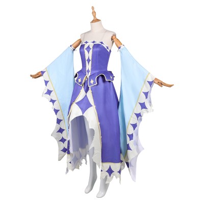 Knights of Guinevere Guinevere Blue Dress Sleeves Party Cosplay Costume Halloween Carnival