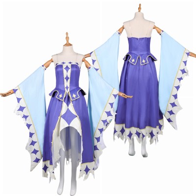 Knights of Guinevere Guinevere Blue Dress Sleeves Party Cosplay Costume Halloween Carnival