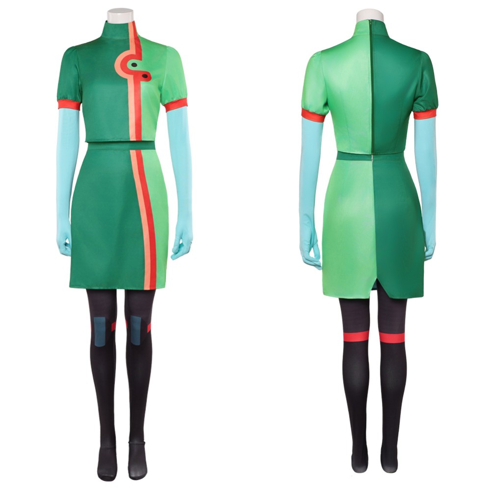 Knights of Guinevere Andrea Green Fullset Party Cosplay Costume Halloween Carnival