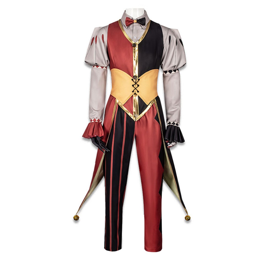 Kingdom of Marionettes Jestyn Red Clown Suit Cosplay Costume Halloween Carnival