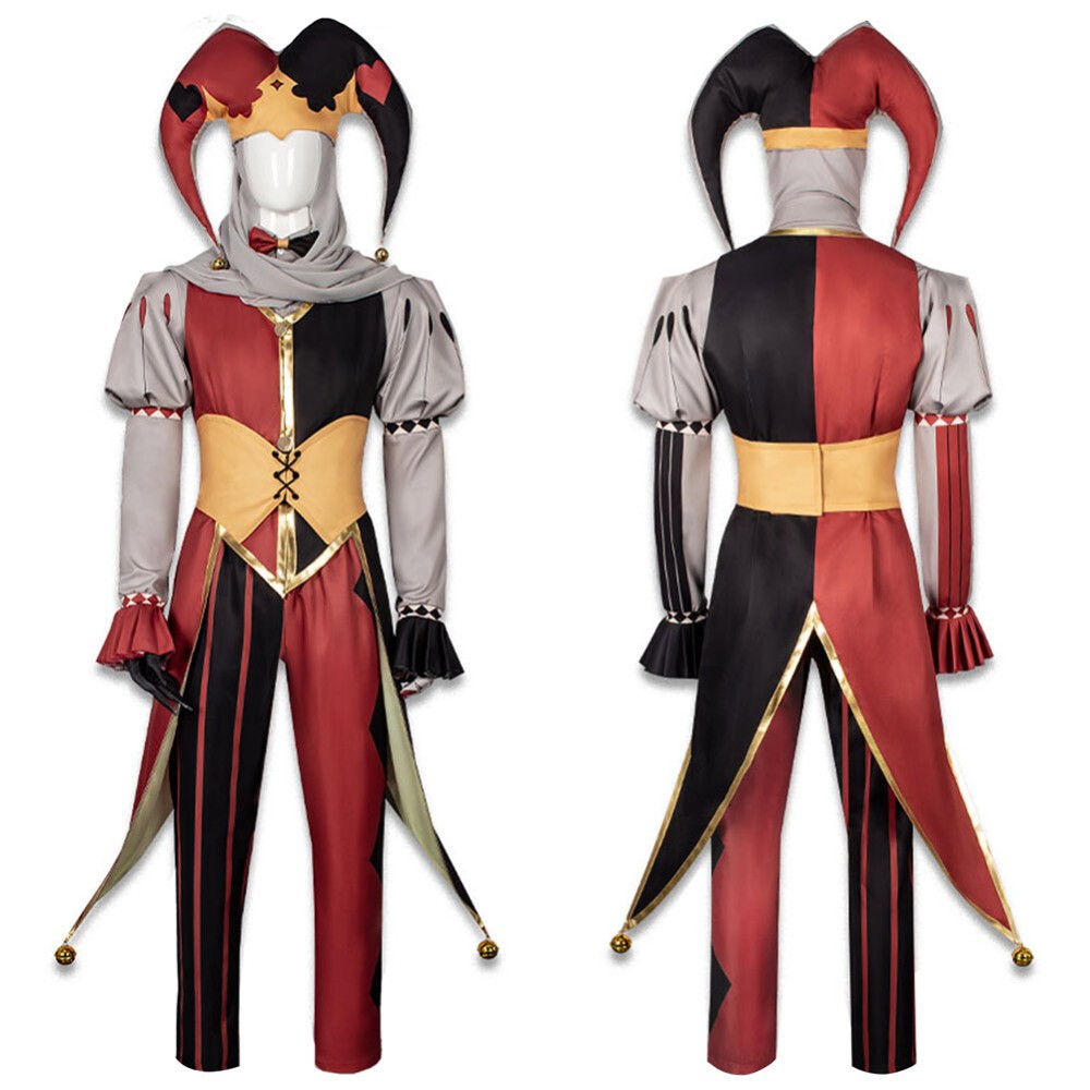 Kingdom of Marionettes Jestyn Red Clown Suit Cosplay Costume Halloween Carnival