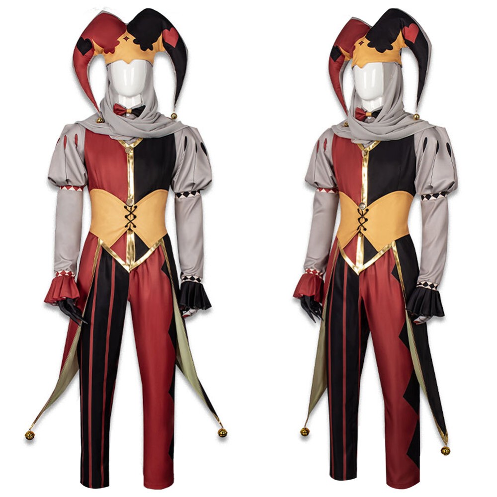 Kingdom of Marionettes Jestyn Red Clown Suit Cosplay Costume Halloween Carnival