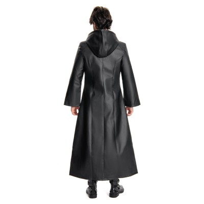 Kingdom Hearts III-office Black Leather Coat Uniform Cosplay Costume Halloween Carnival