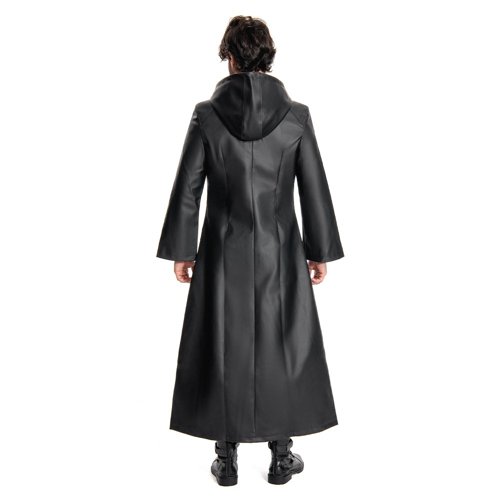 Kingdom Hearts III-office Black Leather Coat Uniform Cosplay Costume Halloween Carnival