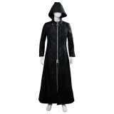 Kingdom Hearts III-office Black Leather Coat Uniform Cosplay Costume Halloween Carnival