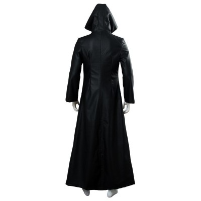 Kingdom Hearts III-office Black Leather Coat Uniform Cosplay Costume Halloween Carnival