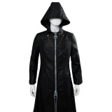 Kingdom Hearts III-office Black Leather Coat Uniform Cosplay Costume Halloween Carnival