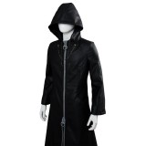 Kingdom Hearts III-office Black Leather Coat Uniform Cosplay Costume Halloween Carnival