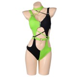 Kim Possible Shego Women Green Sexy Swimsuit Suit Cosplay Costume Halloween Carnival Outfit