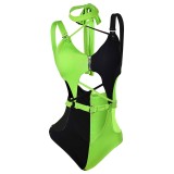 Kim Possible Shego Women Green Sexy Swimsuit Suit Cosplay Costume Halloween Carnival Outfit
