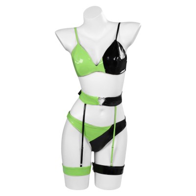 Kim Possible Shego Lingerie Suit Cosplay Costume Halloween Carnival Outfit