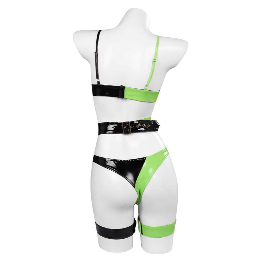 Kim Possible Shego Lingerie Suit Cosplay Costume Halloween Carnival Outfit