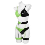 Kim Possible Shego Lingerie Suit Cosplay Costume Halloween Carnival Outfit