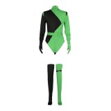 Kim Possible Shego Green Suit Cosplay Costume Halloween Carnival Outfit