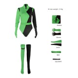 Kim Possible Shego Green Suit Cosplay Costume Halloween Carnival Outfit