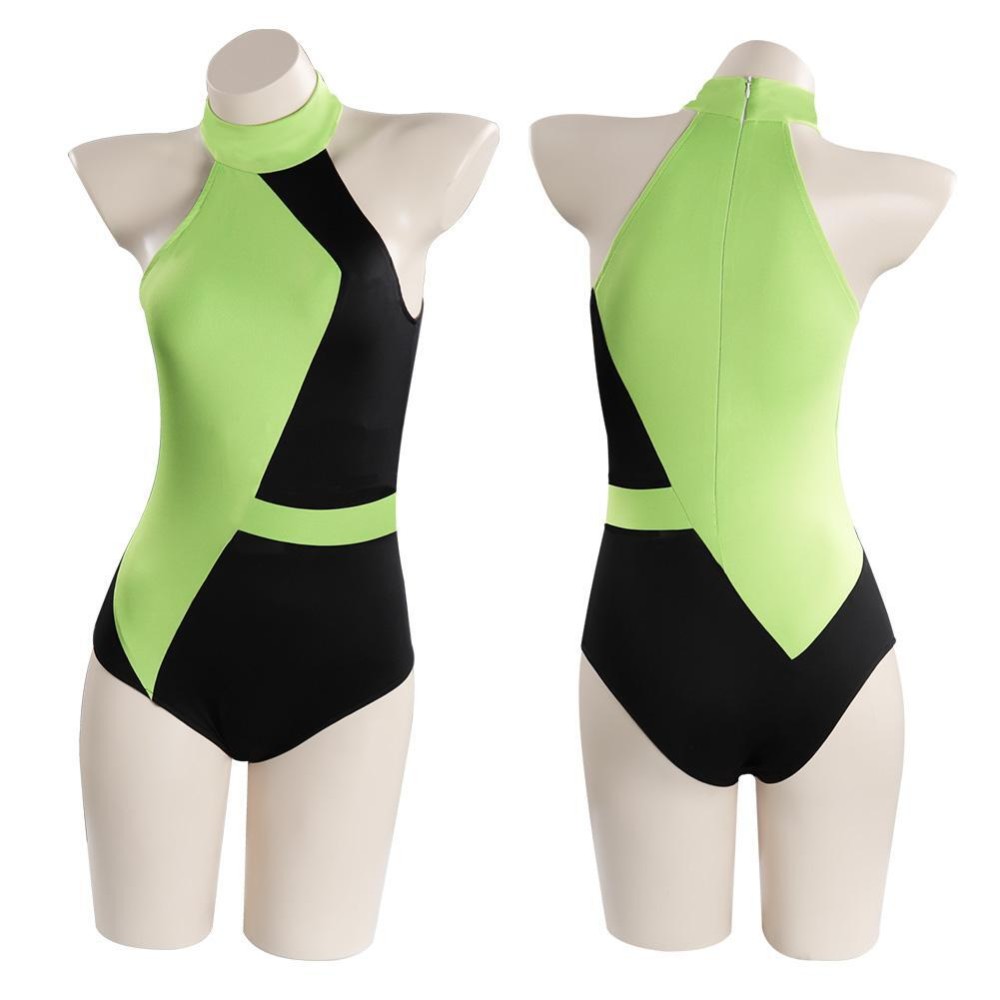 Kim Possible Shego Adult Swimsuit Suit Cosplay Costume Halloween Carnival Outfit