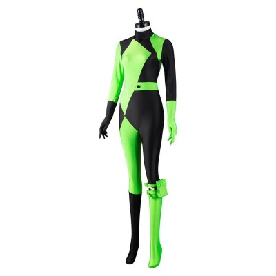 Kim Possible Shego Adult Jumpsuit Suit Cosplay Costume Halloween Carnival