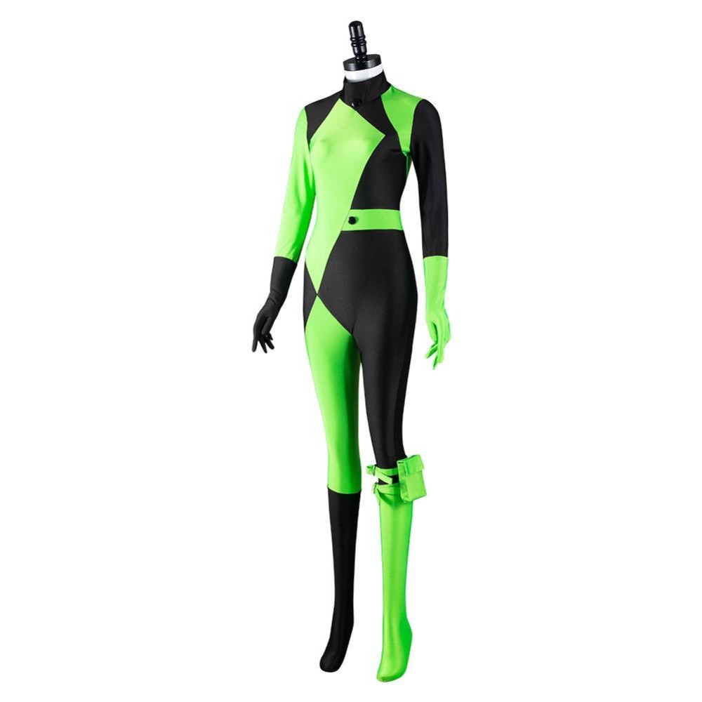 Kim Possible Shego Adult Jumpsuit Suit Cosplay Costume Halloween Carnival