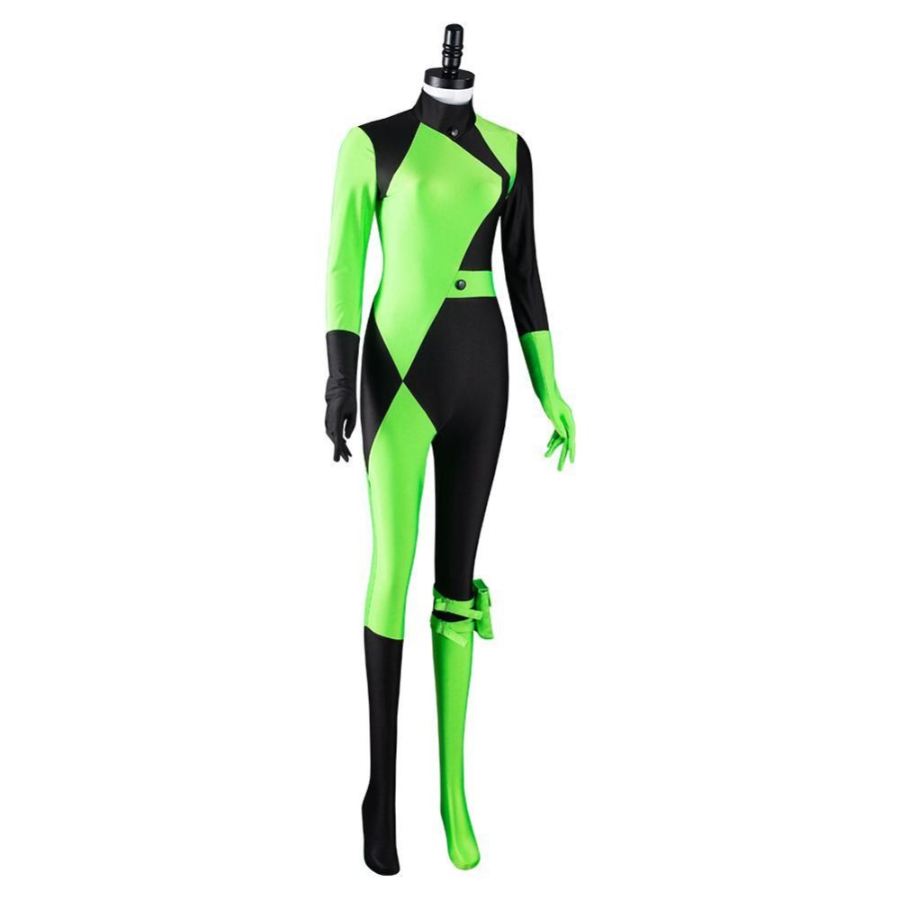 Kim Possible Shego Adult Jumpsuit Suit Cosplay Costume Halloween Carnival