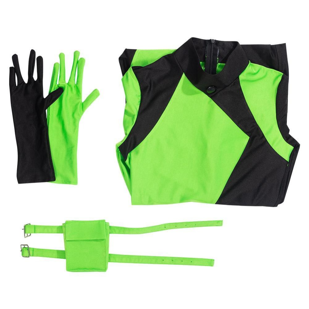 Kim Possible Shego Adult Jumpsuit Suit Cosplay Costume Halloween Carnival