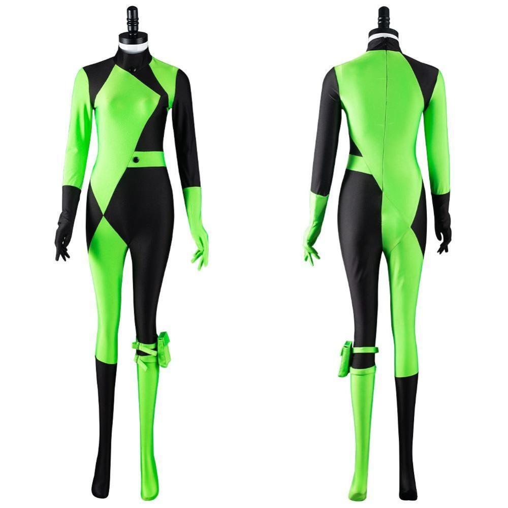 Kim Possible Shego Adult Jumpsuit Suit Cosplay Costume Halloween Carnival