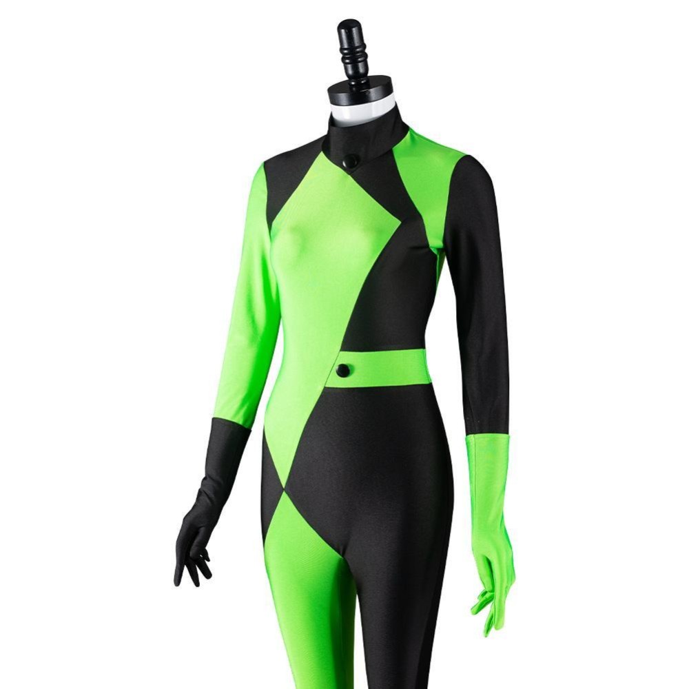 Kim Possible Shego Adult Jumpsuit Suit Cosplay Costume Halloween Carnival
