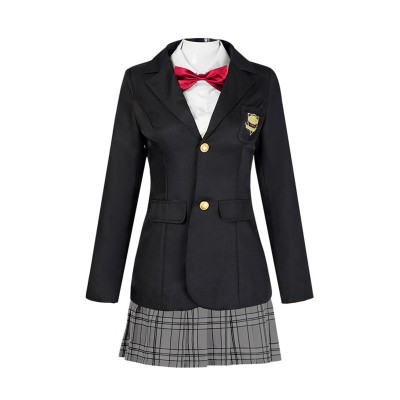 Kill Bill Gogo Yubari Women Black Uniform Cosplay Costume Halloween Carnival Outfit