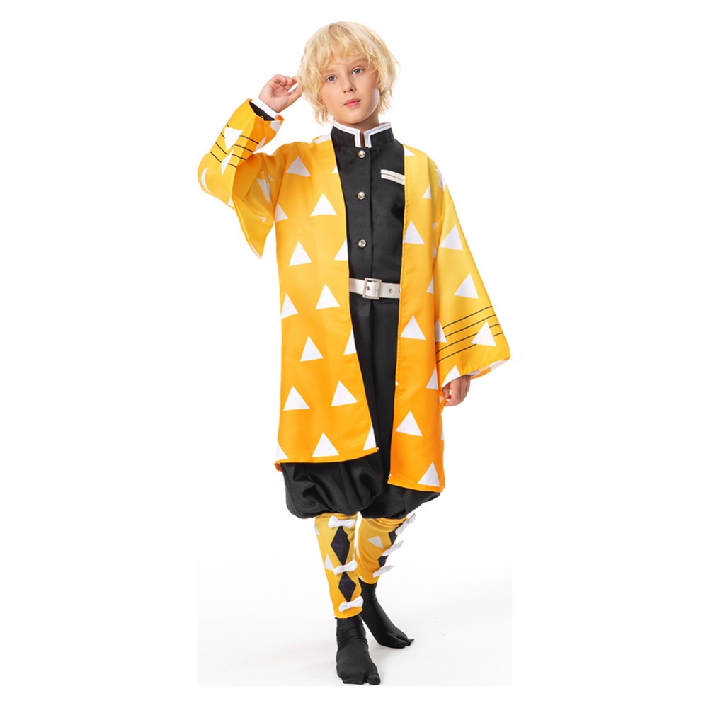 Agatsuma Zenitsu Kids Festival Christmas Party Cosplay Costume Halloween Carnival Outfit