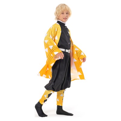 Agatsuma Zenitsu Kids Festival Christmas Party Cosplay Costume Halloween Carnival Outfit