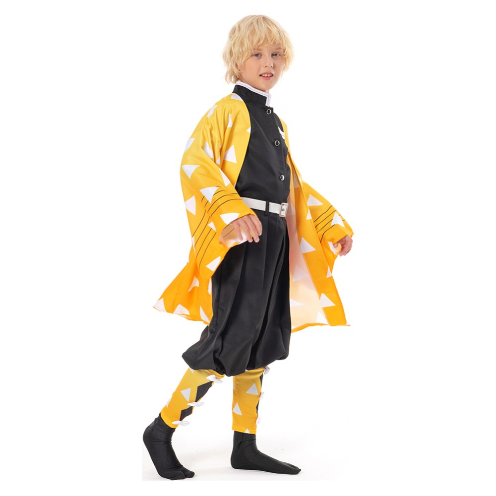 Agatsuma Zenitsu Kids Festival Christmas Party Cosplay Costume Halloween Carnival Outfit