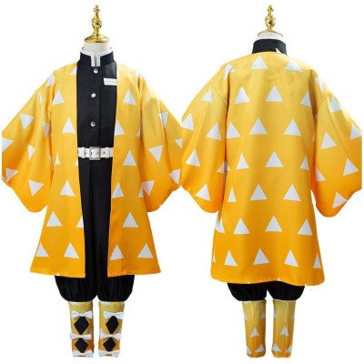 Agatsuma Zenitsu Kids Festival Christmas Party Cosplay Costume Halloween Carnival Outfit