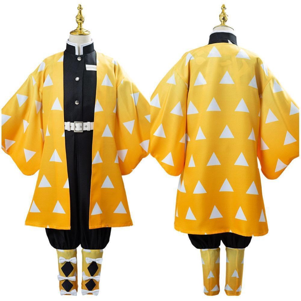Agatsuma Zenitsu Kids Festival Christmas Party Cosplay Costume Halloween Carnival Outfit