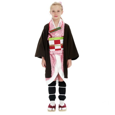 Nezuko Kamado Kids Children Festival Christmas Party Cosplay Costume Halloween Carnival Outfit