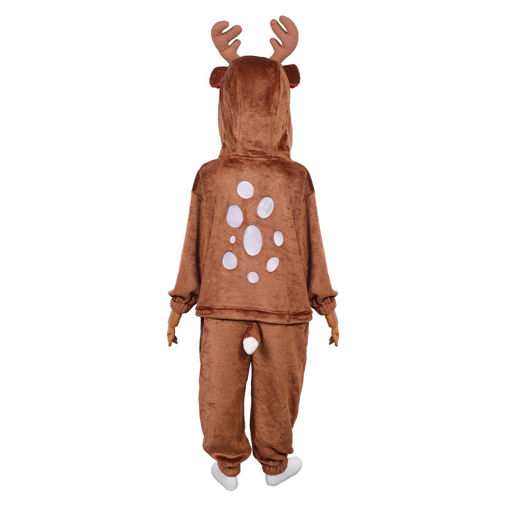 Kid Children Reindeer Flannel Onesie Pajamas Christmas Party Cosplay Costume Halloween Carnival