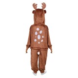 Kid Children Reindeer Flannel Onesie Pajamas Christmas Party Cosplay Costume Halloween Carnival