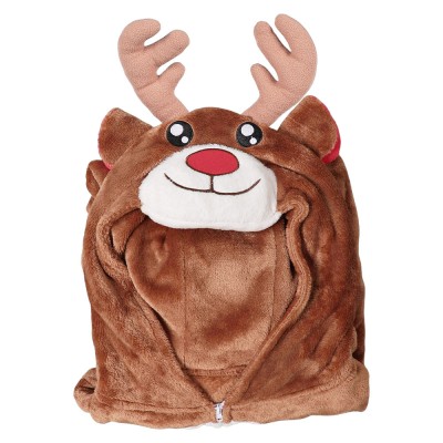 Kid Children Reindeer Flannel Onesie Pajamas Christmas Party Cosplay Costume Halloween Carnival